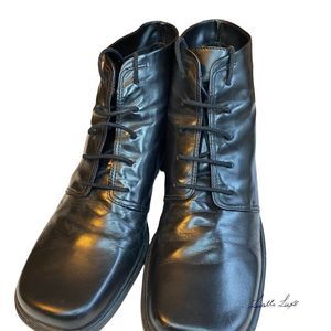 Black Leather Women's Ankle Boots